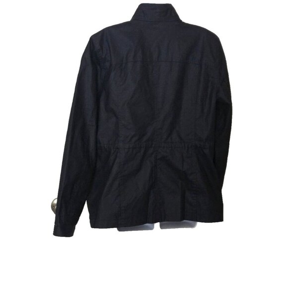 Tommy Hilfiger Women's Navy Blue Utility Zip Snap Coated Rain Jacket size XL - Picture 5 of 9